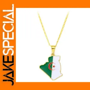 Algeria Map Pendant Necklace for Men