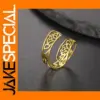 Lotus Flower Adjustable Stainless Steel Ring