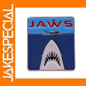 Swimming Man and Shark Brooch Pin