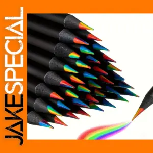 10 Colored Black Wood Pencils Set