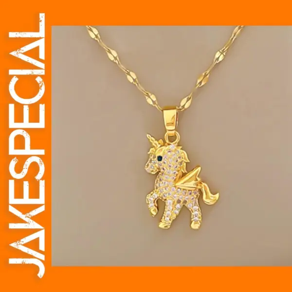Cute Unicorn Pendant Necklace for Women