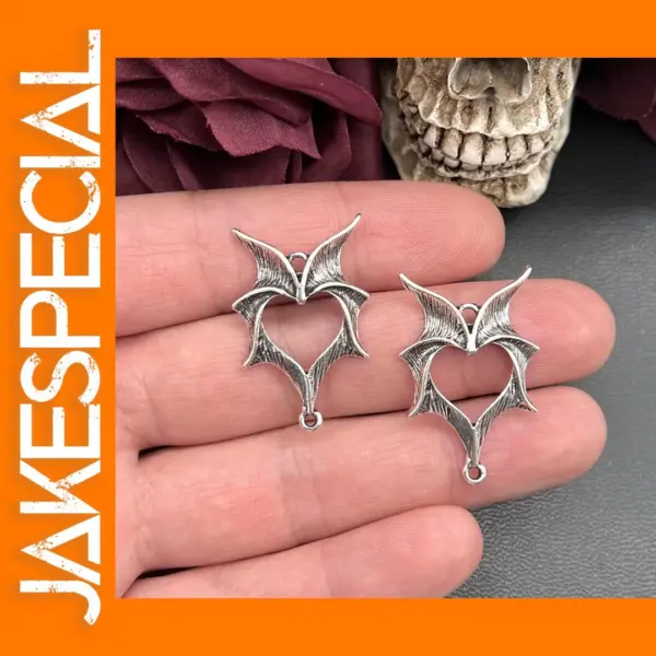 8pcs Goth Bat Wings Connectors Charms