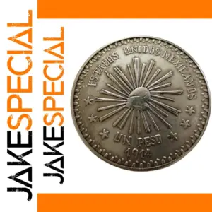 1914 Mexico 1 Peso Silver Plated Coin Replica