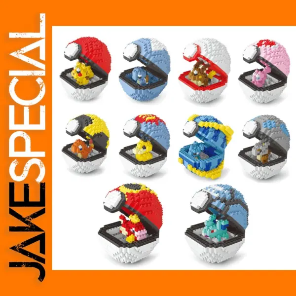 Micro Building Blocks Pikachu Pokeball Set