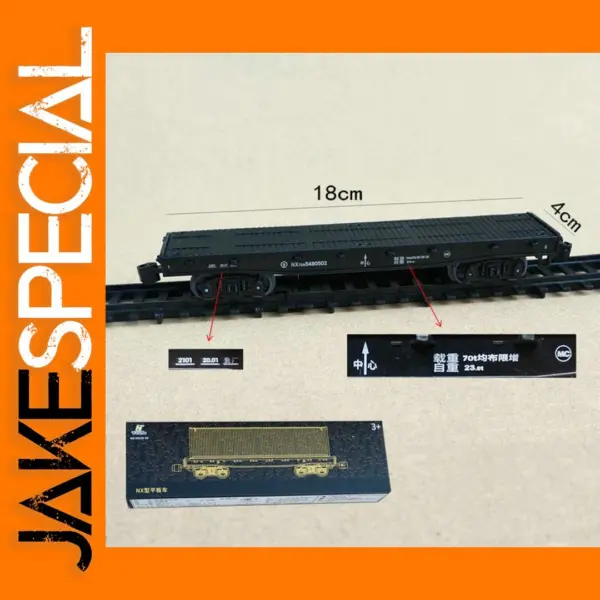 NX70 Black Flatbed Train Carriage Model