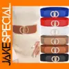 Women’s Stretchy Wide Waist Belt with Alloy Buckle