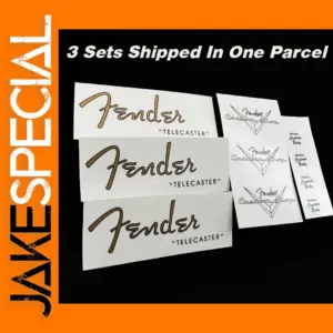 Waterslide Guitar Logo Decal Sets for Customization
