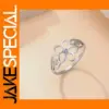 Stainless Steel Flower Ring with Zircon