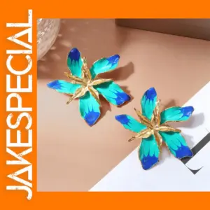 Vintage Gold Flower Statement Stud Earrings