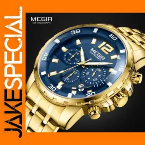 Megir MS2068GGD-2N3 Men's Gold Quartz Watch
