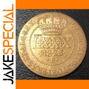 1823-B Brazil 80 Reis Copper Replica Coin