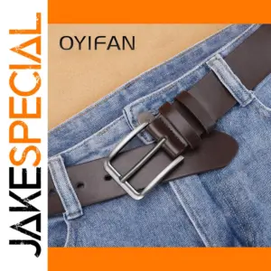 Men's Casual PU Leather Square Buckle Belt