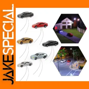 8pcs N Scale 1:160 Lighted Model Cars