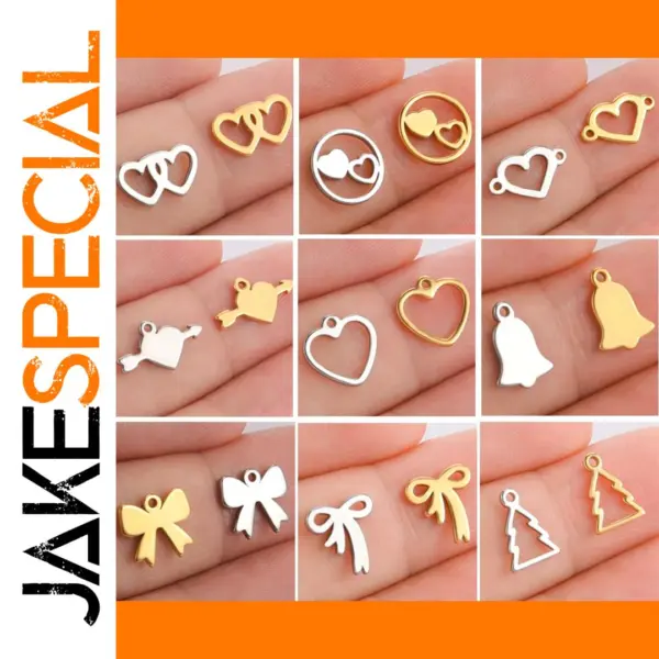5pcs Stainless Steel Charms for Jewelry Making