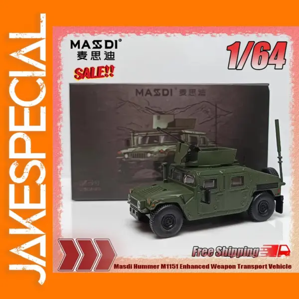 Masdi 1:64 Hummer M1151 Military Vehicle Model