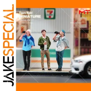 Painted Miniature Boys Drinking Tea Figurine
