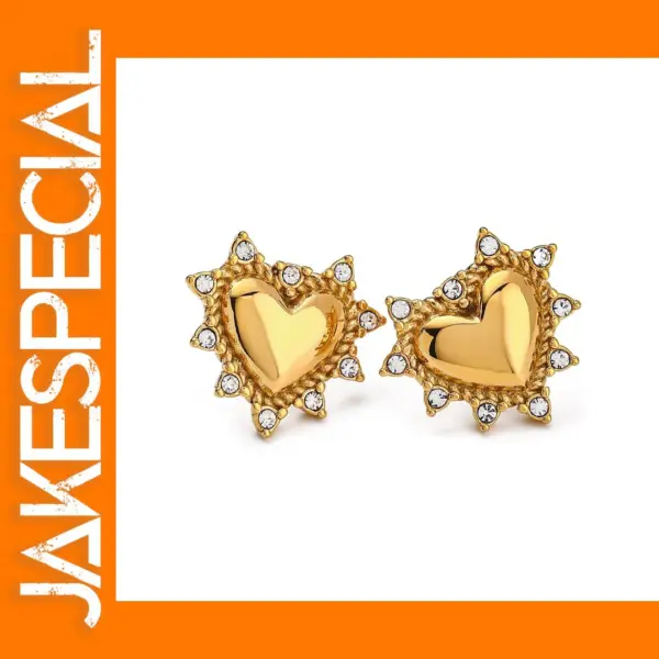 Heart-Shaped Stainless Steel Stud Earrings