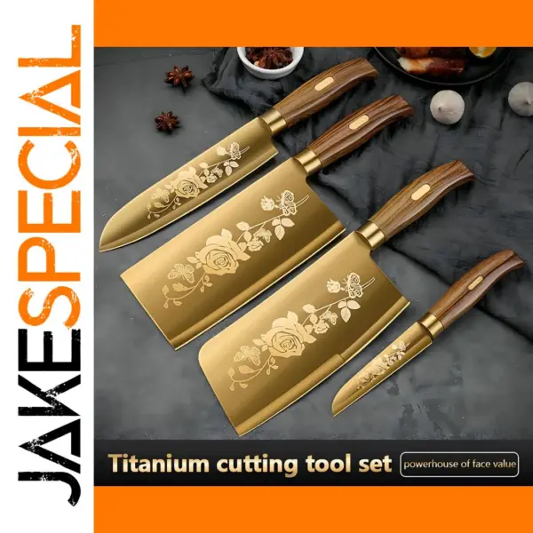 Deluxe Gold Chef Knife with Stainless Steel Blade