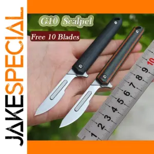 G10 Folding Knife with 10 Replacement Blades