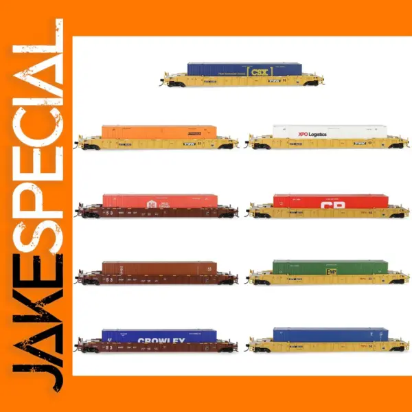 HO Scale 1:87 Well Car with Container Set