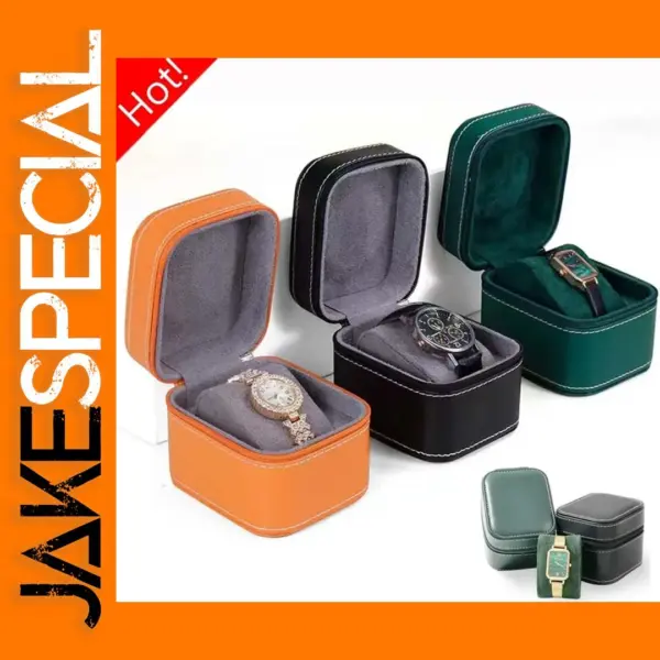 PU Leather Travel Watch Case with Removable Cushion