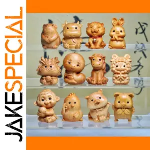 Mini Wooden Zodiac Animals 1.96-Inch Decor