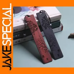 Retro Wooden Bookmark with Carved Design