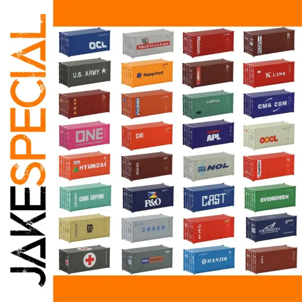 HO Scale 3pcs Shipping Containers Model Set