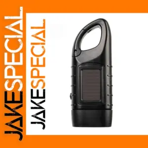 Portable Black LED Solar Hand Crank Flashlight