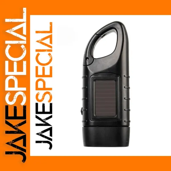 Portable Black LED Solar Hand Crank Flashlight