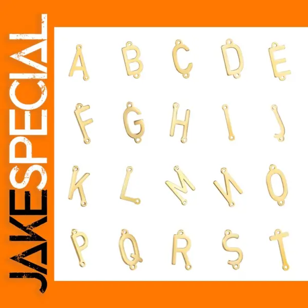 Gold Alphabet Charms for Jewelry Making Set