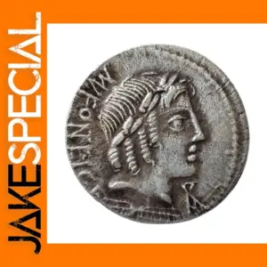 Ancient Roman Denarius Replica Coin 36mm Silver Tone