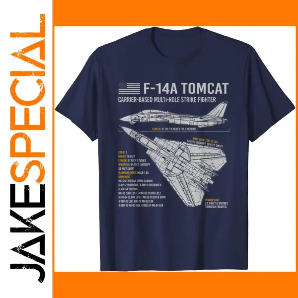 F-14 Tomcat Blueprint Men's Casual T-Shirt