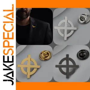 Geometric Gold Plated Black Lapel Pin