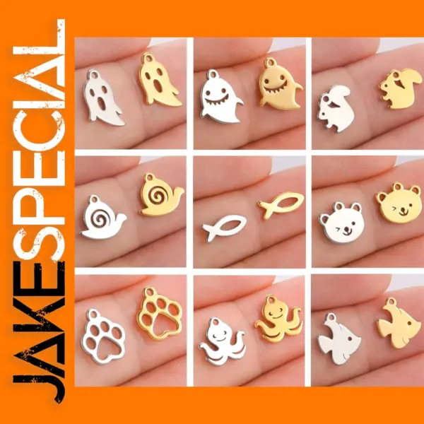 5pcs Stainless Steel Animal Charms for Jewelry