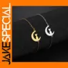 Crescent Moon Cat Charm Bracelet for Women