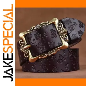Genuine Leather Wide Women's Belt