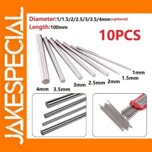 10pcs HSS Round Rods Assorted Diameters 1.5-4mm