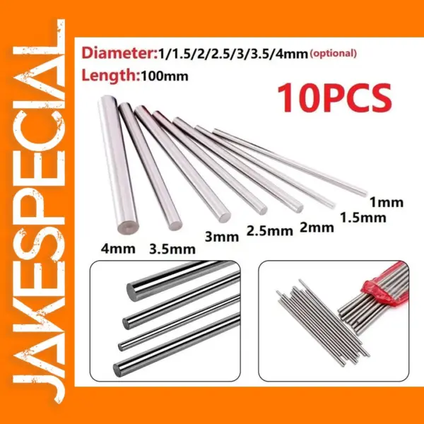 10pcs HSS Round Rods Assorted Diameters 1.5-4mm
