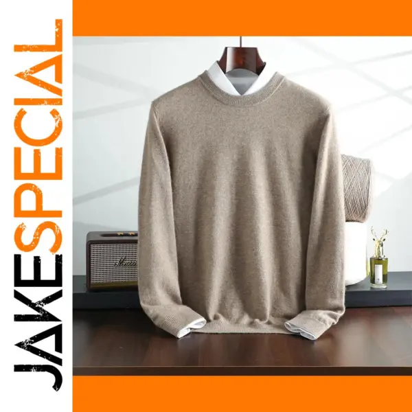 Men's 100% Cashmere Round Neck Sweater