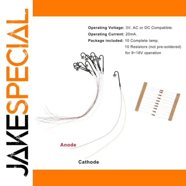 10pcs Warm White LED Lamp Posts for Z Scale