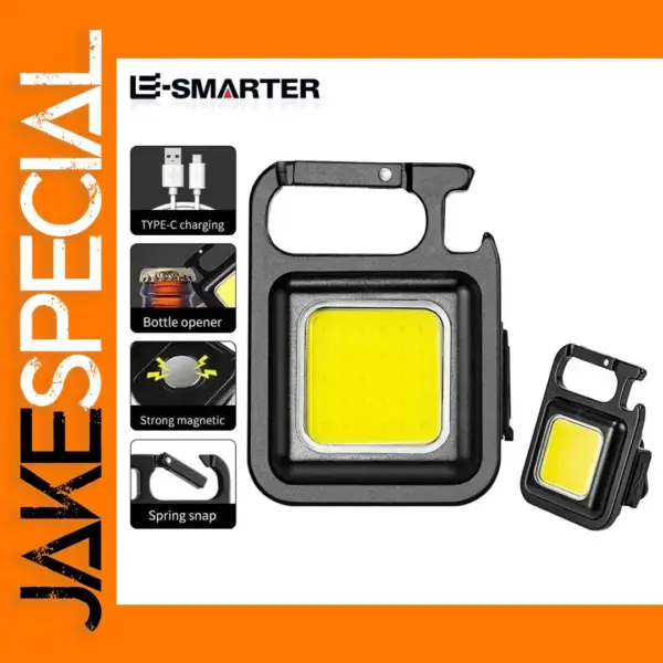 Compact Waterproof COB Keychain Flashlight