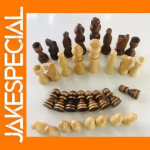16Pcs Wooden Chess Pieces Set 64mm King