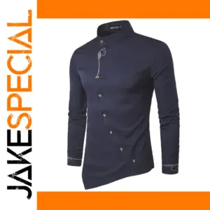 Men's Vintage Irregular Hem Dress Shirt
