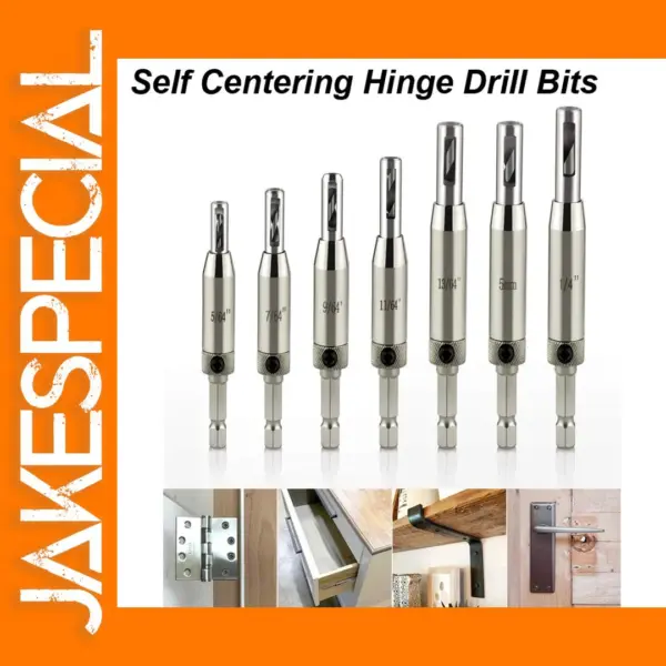 Self-Centering Hinge Drill Bit Set