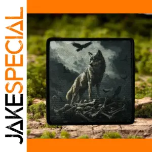 Tactical Wolf Printing Patch Hook & Loop for Clothing