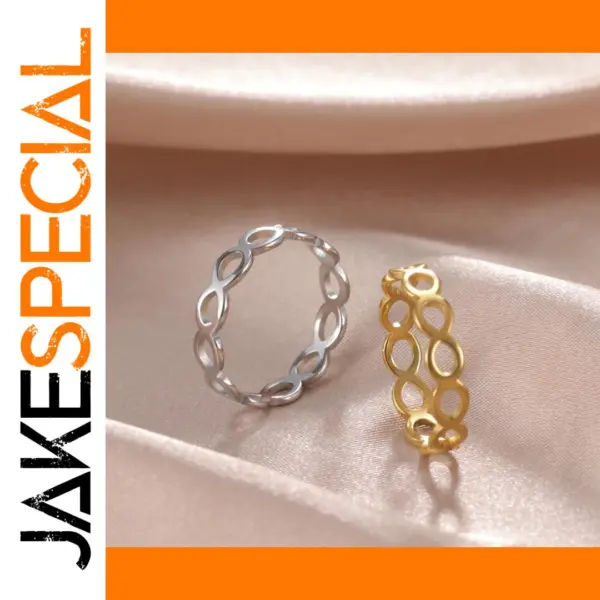 Hollow Infinity Stainless Steel Rings for Women