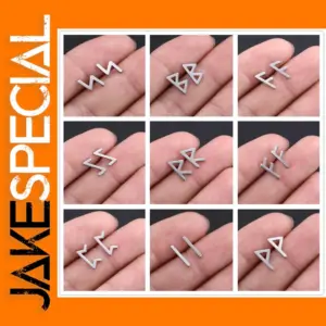 Nordic Runes Stainless Steel Stud Earrings