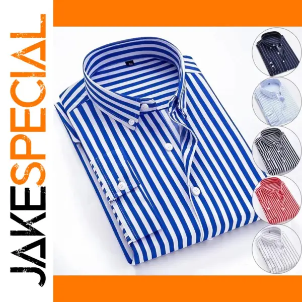 Striped Casual Long Sleeve Shirt for Men