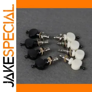 Set of 4 Ukulele Tuning Pegs in Black/White